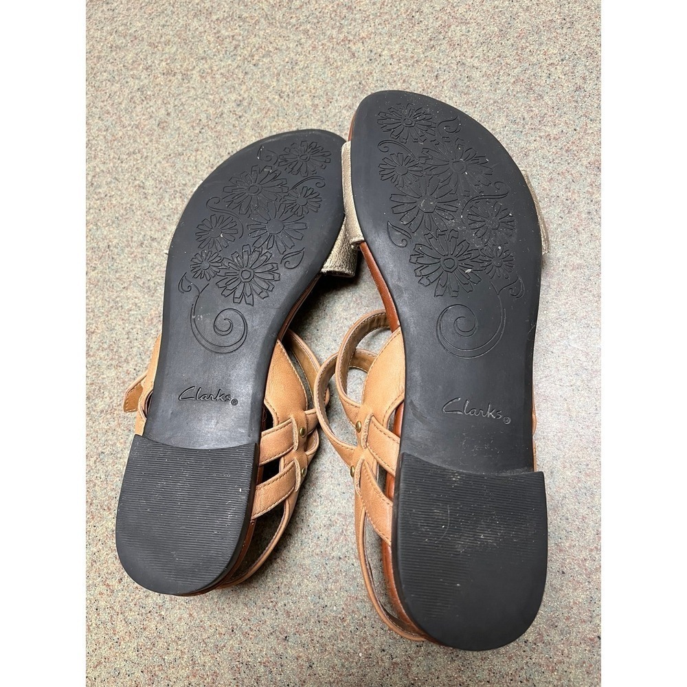 Lucky Artisan Sandals. Gold/tan Ankle Strap Sandals. Women's Size 9.5M - Picture 9 of 10